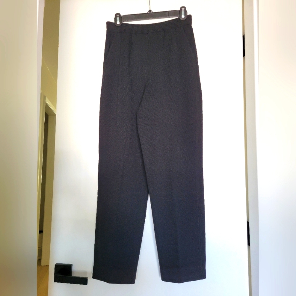 St. John Sportswear Santana Black Knit Pull On Pockets Pants Size 6‎